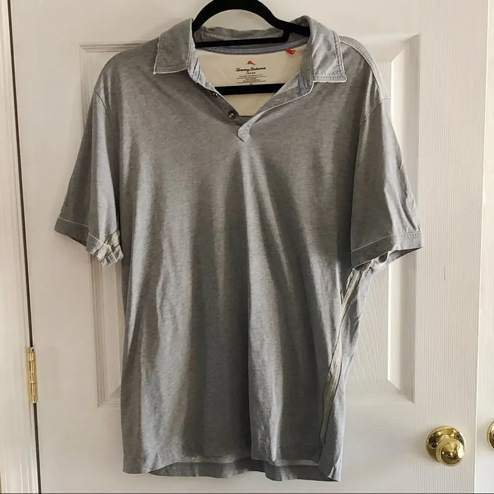 Men’s Tommy Bahama Island Modern Fit SS Polo Gray - Picture 1 of 6